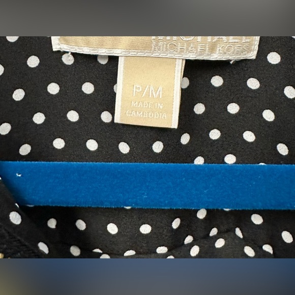 MICHAEL MICHAEL KORS Zipper Blouse Polka Dots SZ- PETITE Medium - Picture 4 of 6